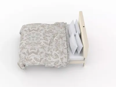 king bed Low-poly 3D model get