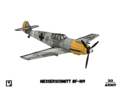Messerschmitt Bf-109 E4 - 3D printed scalemodel 3D print model 3D print model