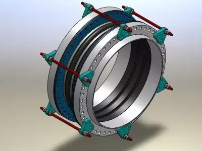 Rubber expansion joint 3D model