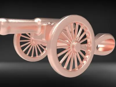  Artillery Cannon Pendant Necklace Charm Jewelry 3D print model