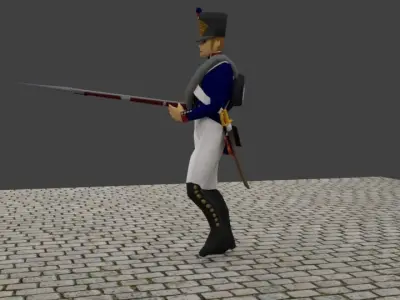 Russian Musketeer Napoleon Era 1812 Low-poly 3D model