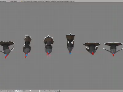 Turkey in low polygons Low-poly 3D model