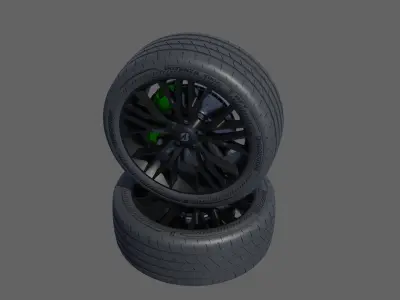 3D 3d Wheel Model of Bridgestone Potenza S007A RFT Low-poly 3D model