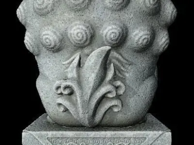 Stylized Chinese Guardian Lion Statue 3D model