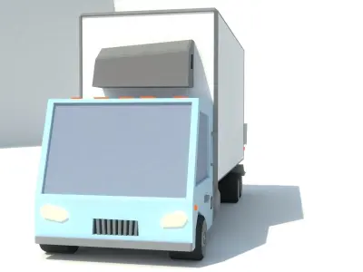 Low-Poly Box Truck Low-poly 3D model