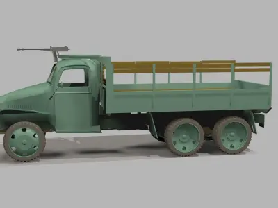 Warcraft wwii military truck 3D model