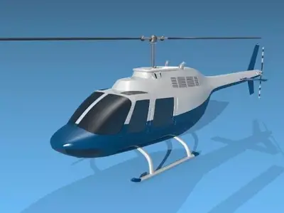 Bell 206b civilian helicopter 3D model