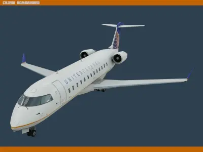 CRJ200 United Low-poly 3D model