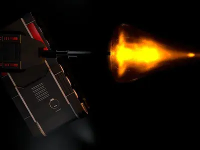 KT-140 Concept Tank Low-poly 3D model