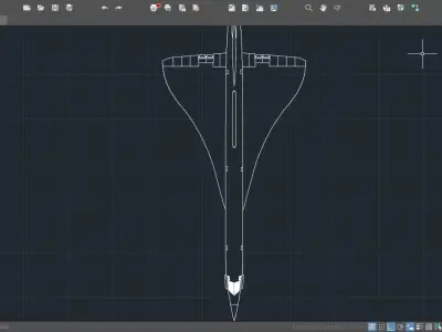 2D Concorde Aircraft 3D model