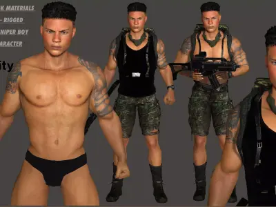 AAA 3D APOCALYPTIC- SURVIVAL- REALISTIC RIG GAME READY CHARACTER Low-poly 3D model