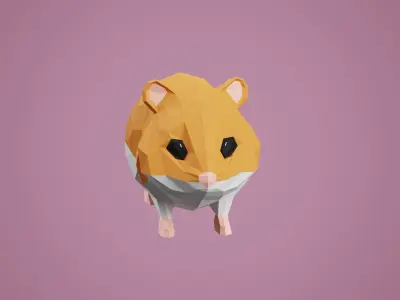 Stylized Hamster Low-poly 3D model