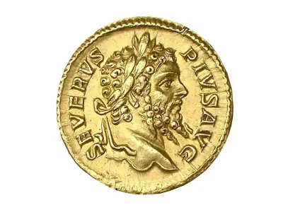 Roman Empire Gold Coin - Lucius Septimius Severus Low-poly 3D model