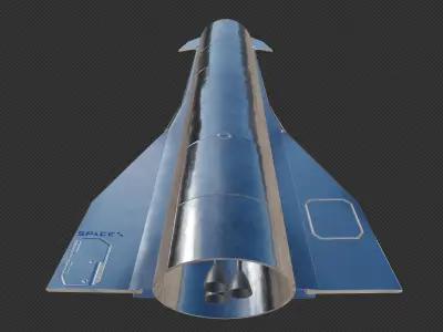 SpaceX SN9 - Starship prototype number 9 PBR Textures Low-poly 3D model