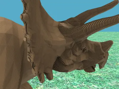 Triceratops parametric sculpture 3D model