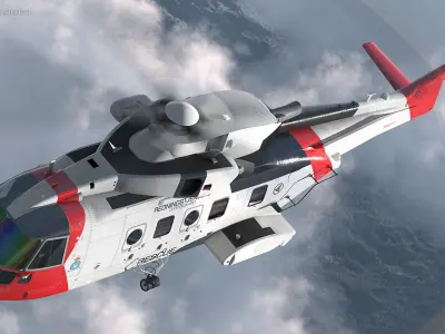 AgustaWestland AW101 Helicopter Norwegian Air Force 3D model purchase