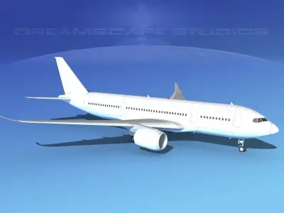 Airbus A350-800 Unmarked 3 3D model