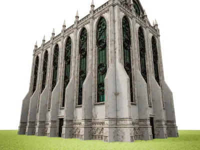 GOTHIC CASTLE BUILDING 7 Low-poly 3D model