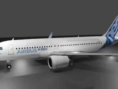 Airbus a320neo Airbus house livery Low-poly 3D model Low-poly 3D model