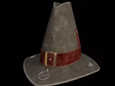 Hat historic old Low-poly 3D model