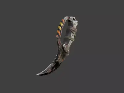 Rusted Karambit Low-poly 3D model
