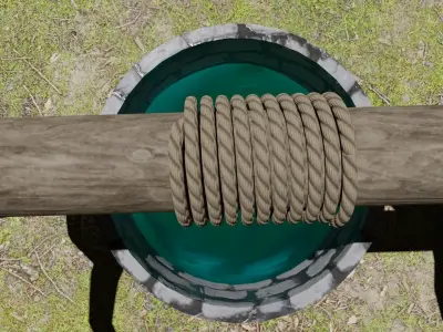 Medieval well 3D model