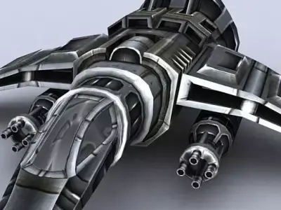 3DRT - Sci-Fi Gunship 4 Low-poly 3D model