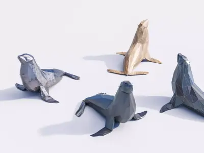 Lowpoly Sealion 001 3D model