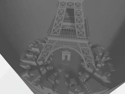Love For Paris - LED Light Up Diorama 3D print model