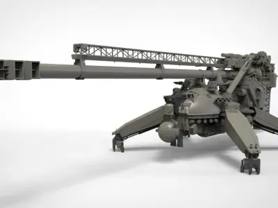 Sci fi cannon 380mm 3D model