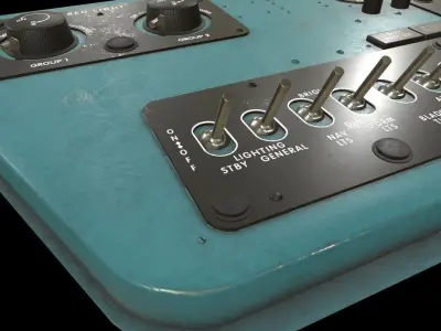 Mi-8MT Mi-17MT Right Side Console English Low-poly 3D model