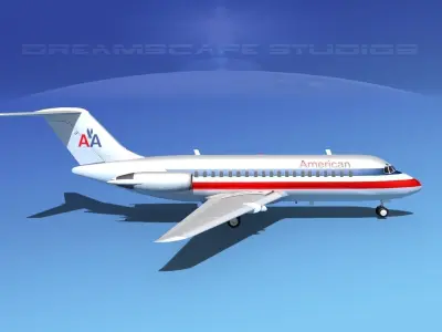 Douglas DC-9-20 American Airlines 2 3D model