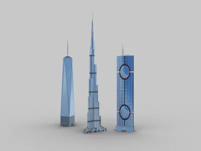 Modern Building pack 1 Low-poly 3D model