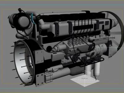 Car engine motor machine machinery apparatus 3D model