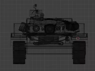 T 80 B low poly model Low-poly 3D model
