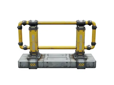 Scifi Hand Rail 01 3D model