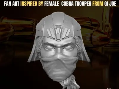  Female Trooper head for action figures 3D print model