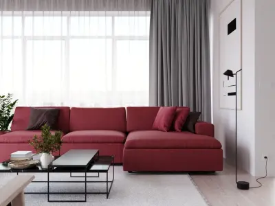 Replica Eldi Sofa Model, Red 