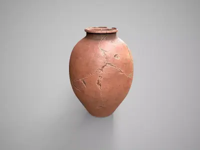 Clay Vessel-4 Low-poly 3D model