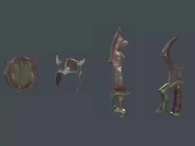 blade weapon Low-poly 3D model