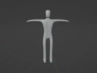 Naked human with a leaf Free 3D model
