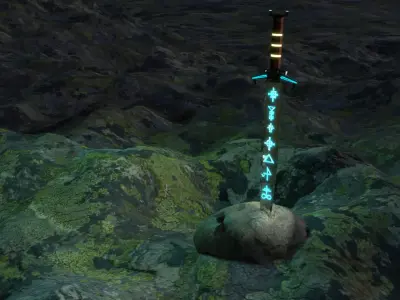 Sword 3d model in fog Free 3D model