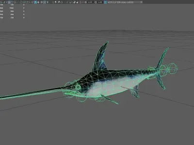 Swordfish Low-poly 3D model
