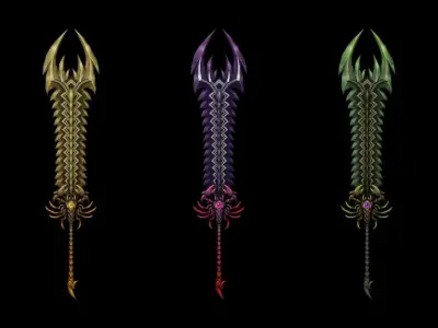 Scorpio Greatsword Low-poly 3D model