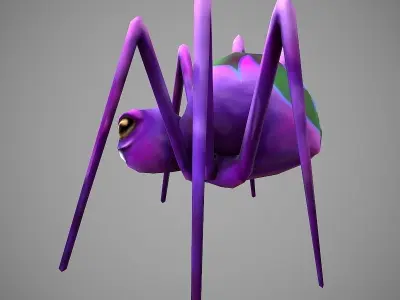 Hand Painted Spider  Low-poly 3D model