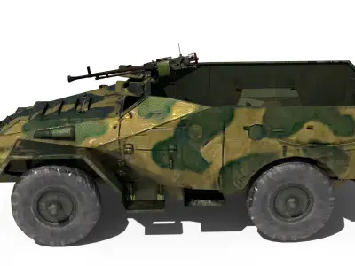 BTR-40 military vehicle Low-poly 3D model