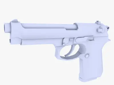 Beretta M9 Pistol Low-poly 3D model purchase