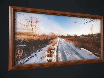 Frame and two pictures Free low-poly 3D model