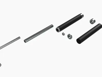 Telescopic baton metal 3D model