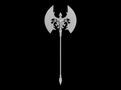 Skull Axe Low-poly 3D model